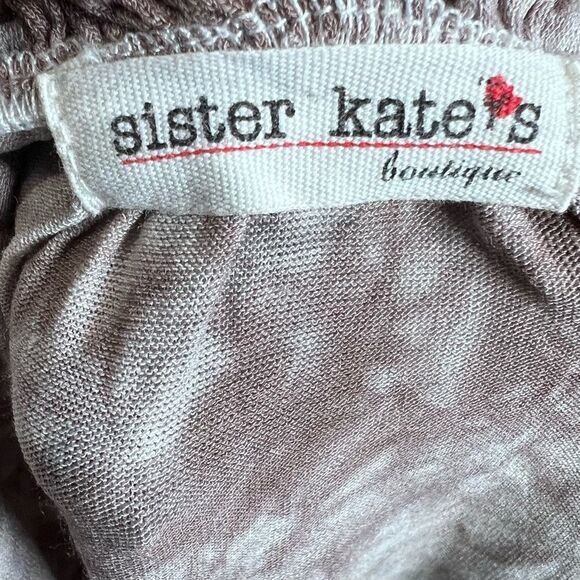 Boutique mocha and white tie dye on or off shoulder lace sleeve top size 3X - Picture 4 of 5